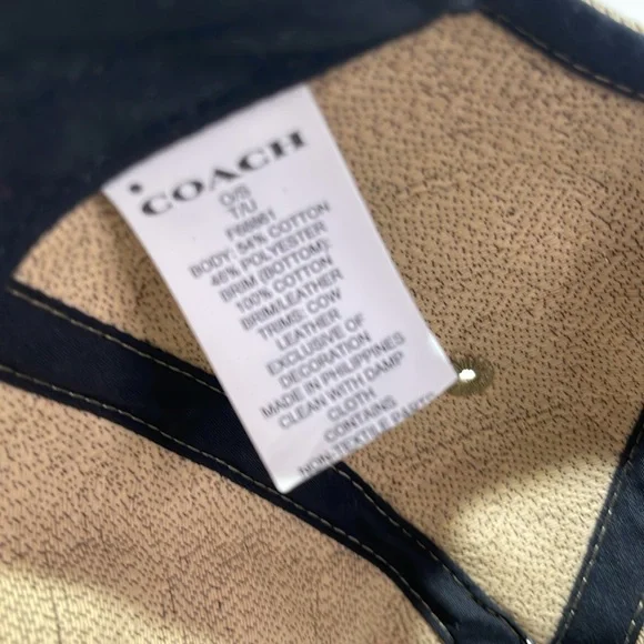 Coach Tan and Black Patterned Cap - Picture 4 of 6